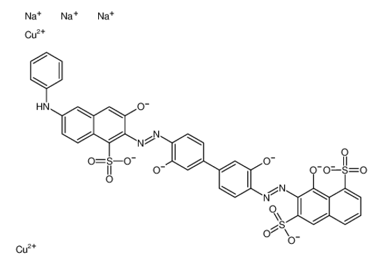 Picture of Copper(2+) sodium 7-[(Z)-{4'-[(Z)-(6-anilino-3-oxido-1-sulfonato- 2-naphthyl)diazenyl]-3,3'-dioxido-4-biphenylyl}diazenyl]-8-oxido- 1,6-naphthalenedisulfonate (2:3:1)