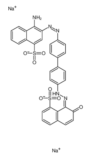 Picture of disodium,4-amino-3-[[4-[4-[(2E)-2-(2-oxo-8-sulfonatonaphthalen-1-ylidene)hydrazinyl]phenyl]phenyl]diazenyl]naphthalene-1-sulfonate