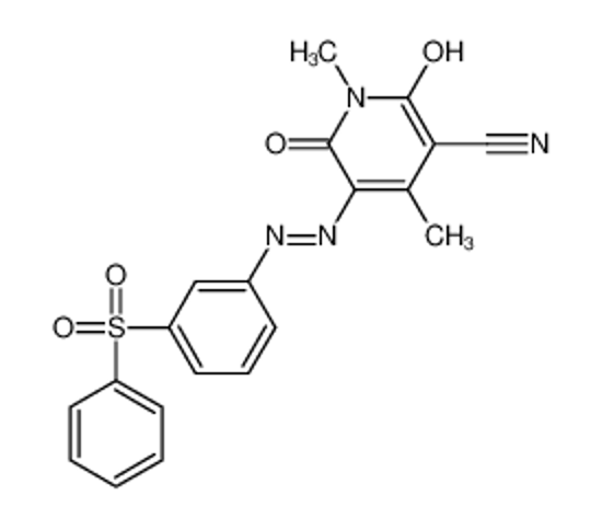 Picture of 2-Hydroxy-1,4-dimethyl-6-oxo-5-{[3-(phenylsulfonyl)phenyl]diazeny l}-1,6-dihydro-3-pyridinecarbonitrile