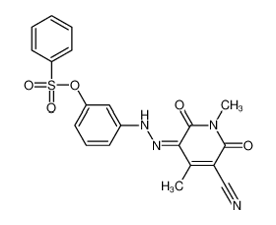 Picture of [3-[(2Z)-2-(5-cyano-1,4-dimethyl-2,6-dioxopyridin-3-ylidene)hydrazinyl]phenyl] benzenesulfonate
