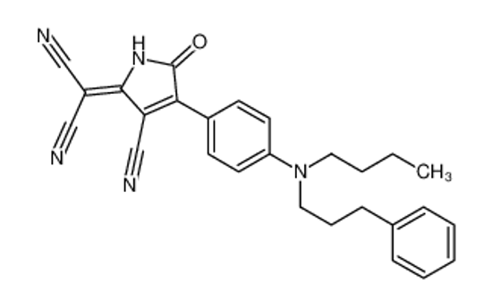 Picture of 2-[4-[4-[butyl(3-phenylpropyl)amino]phenyl]-3-cyano-5-oxopyrrol-2-ylidene]propanedinitrile