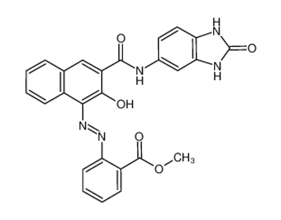 Picture of methyl 2-[(2Z)-2-[2-oxo-3-[(2-oxo-1,3-dihydrobenzimidazol-5-yl)carbamoyl]naphthalen-1-ylidene]hydrazinyl]benzoate