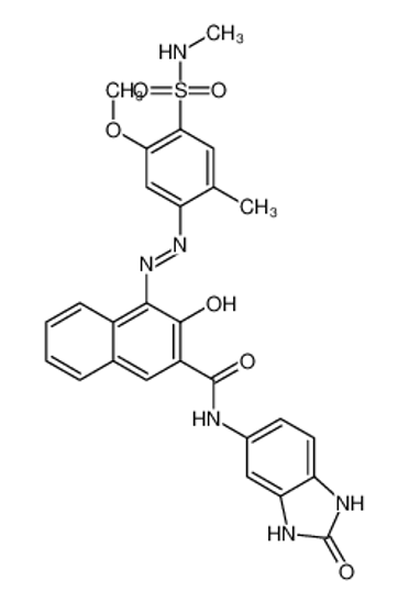 Picture of (4Z)-4-[[5-methoxy-2-methyl-4-(methylsulfamoyl)phenyl]hydrazinylidene]-3-oxo-N-(2-oxo-1,3-dihydrobenzimidazol-5-yl)naphthalene-2-carboxamide