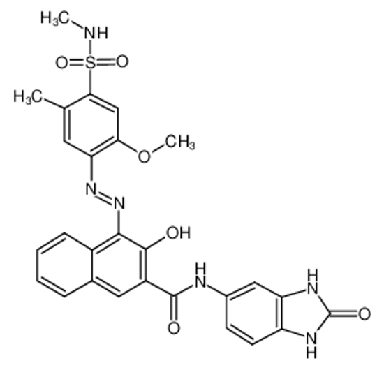 Picture of (4Z)-4-[[2-methoxy-5-methyl-4-(methylsulfamoyl)phenyl]hydrazinylidene]-3-oxo-N-(2-oxo-1,3-dihydrobenzimidazol-5-yl)naphthalene-2-carboxamide