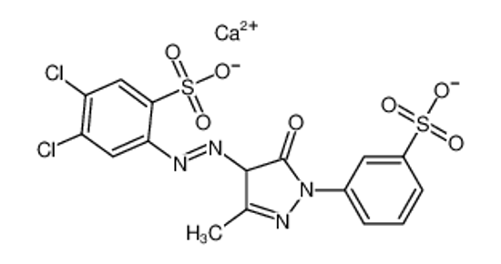 Picture of calcium,4,5-dichloro-2-[[3-methyl-5-oxo-1-(3-sulfonatophenyl)-4H-pyrazol-4-yl]diazenyl]benzenesulfonate