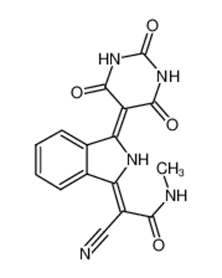 Picture of (2Z)-2-cyano-N-methyl-2-[3-(2,4,6-trioxo-1,3-diazinan-5-ylidene)isoindol-1-ylidene]acetamide