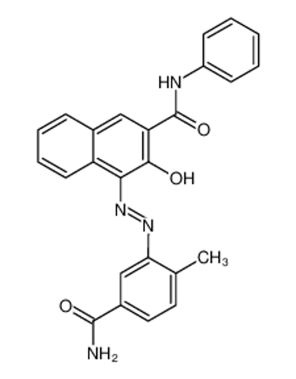 Изображение (4Z)-4-[(5-carbamoyl-2-methylphenyl)hydrazinylidene]-3-oxo-N-phenylnaphthalene-2-carboxamide