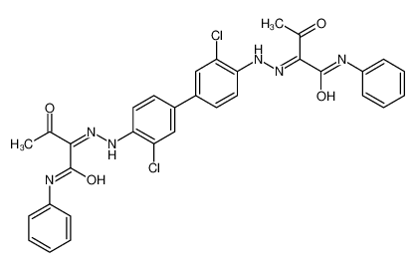 Изображение (2E)-2-[[4-[4-[(2E)-2-(1-anilino-1,3-dioxobutan-2-ylidene)hydrazinyl]-3-chlorophenyl]-2-chlorophenyl]hydrazinylidene]-3-oxo-N-phenylbutanamide