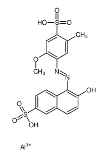 Изображение 2-Naphthalenesulfonic acid, 6-hydroxy-5-[2-(2-methoxy-5-methyl-4- sulfophenyl)diazenyl]-, aluminum salt (1:1)