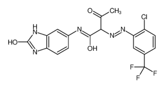 Picture of 2-[[2-chloro-5-(trifluoromethyl)phenyl]diazenyl]-3-oxo-N-(2-oxo-1,3-dihydrobenzimidazol-5-yl)butanamide