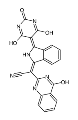 Изображение (2E)-2-(4-oxo-1H-quinazolin-2-yl)-2-[3-(2,4,6-trioxo-1,3-diazinan-5-ylidene)isoindol-1-ylidene]acetonitrile