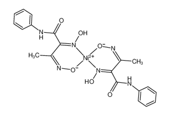 Picture of amphi-nickel(II)(N-phenyl-2,3-dihydroxyiminobutanamide)2 complex