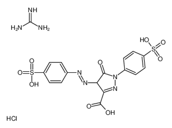 Picture of guanidine,5-oxo-1-(4-sulfophenyl)-4-[(4-sulfophenyl)diazenyl]-4H-pyrazole-3-carboxylic acid,hydrochloride