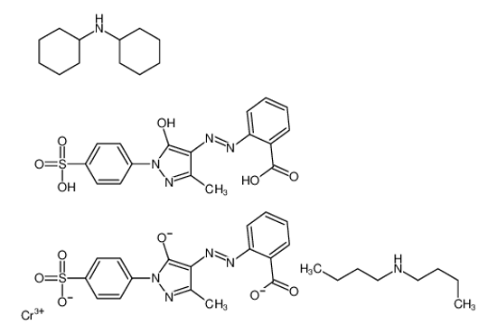 Picture of N-butylbutan-1-amine,chromium(3+),N-cyclohexylcyclohexanamine,hydron,2-[[3-methyl-5-oxido-1-(4-sulfonatophenyl)pyrazol-4-yl]diazenyl]benzoate