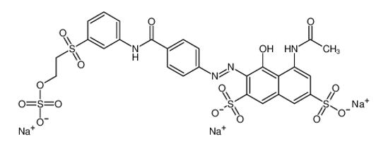 Picture of 5-(acetamido)-4-hydroxy-3-[[4-[[[3-[[2-(sulphooxy)ethyl]sulphonyl]phenyl]amino]carbonyl]phenyl]azo]naphthalene-2,7-disulphonic acid, sodium salt