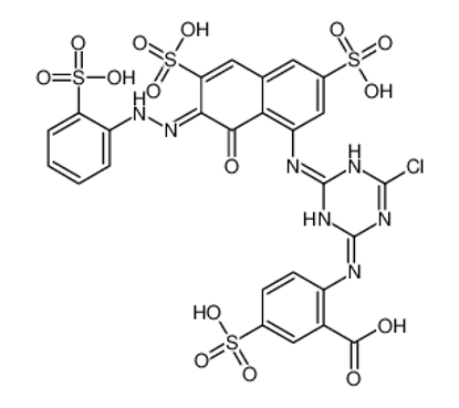 Picture of 2-[[4-chloro-6-[[(7Z)-8-oxo-3,6-disulfo-7-[(2-sulfophenyl)hydrazinylidene]naphthalen-1-yl]amino]-1,3,5-triazin-2-yl]amino]-5-sulfobenzoic acid