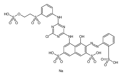 Picture of 2,7-Naphthalenedisulfonic acid, 5-[[4-chloro-6-[[3-[[2-(sulfooxy)ethyl]sulfonyl]phenyl]amino]-1,3,5-triazin-2-yl]amino]-4-hydroxy-3-[2-(2-sulfophenyl)diazenyl]-, tetrasodium salt