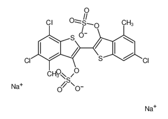 Picture of disodium,[6-chloro-2-(5,7-dichloro-4-methyl-3-sulfonatooxy-1-benzothiophen-2-yl)-4-methyl-1-benzothiophen-3-yl] sulfate