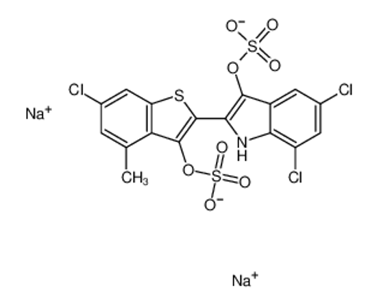 Picture of disodium,[6-chloro-2-(5,7-dichloro-3-sulfonatooxy-1H-indol-2-yl)-4-methyl-1-benzothiophen-3-yl] sulfate