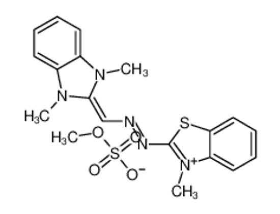 Picture of N-[(1,3-dimethylbenzimidazol-3-ium-2-yl)methylideneamino]-3-methyl-1,3-benzothiazol-2-imine,methyl sulfate