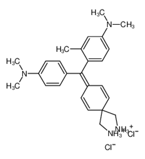 Picture of 4-[(4,4-diethylpyrazine-1,4-diium-1-ylidene)-[4-(dimethylamino)phenyl]methyl]-N,N,3-trimethylaniline,dichloride