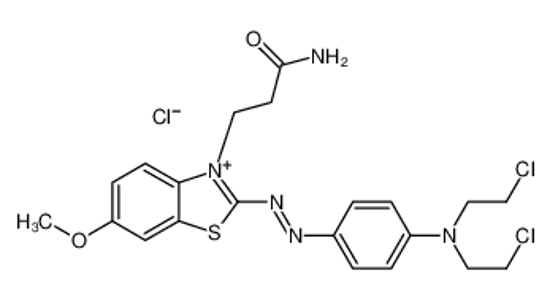 Picture of 3-[2-[[4-[bis(2-chloroethyl)amino]phenyl]diazenyl]-6-methoxy-1,3-benzothiazol-3-ium-3-yl]propanamide,chloride
