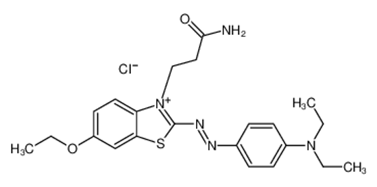 Picture of 3-[2-[[4-(diethylamino)phenyl]diazenyl]-6-ethoxy-1,3-benzothiazol-3-ium-3-yl]propanamide,chloride
