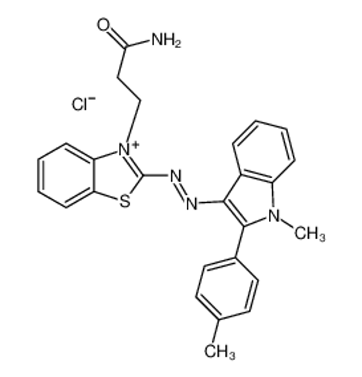Picture of 3-[(2Z)-2-[(E)-[1-methyl-2-(4-methylphenyl)indol-1-ium-3-ylidene]hydrazinylidene]-1,3-benzothiazol-3-yl]propanamide,chloride