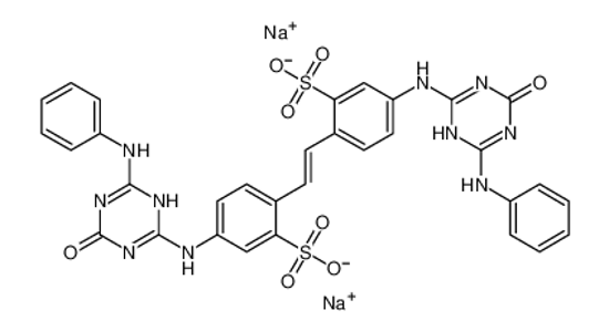 Picture of disodium,5-[(6-anilino-4-oxo-1H-1,3,5-triazin-2-yl)amino]-2-[(E)-2-[4-[(6-anilino-4-oxo-1H-1,3,5-triazin-2-yl)amino]-2-sulfonatophenyl]ethenyl]benzenesulfonate