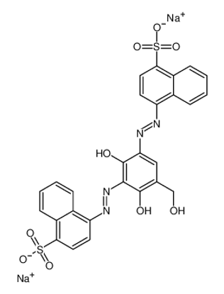 Picture of disodium 4,4'-[[2,4-dihydroxy-5-(hydroxymethyl)-1,3-phenylene]bis(azo)]bisnaphthalene-1-sulphonate