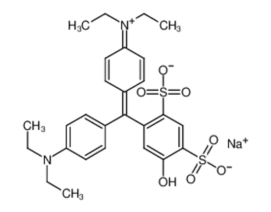 Picture of sodium,4-[[4-(diethylamino)phenyl]-(4-diethylazaniumylidenecyclohexa-2,5-dien-1-ylidene)methyl]-6-hydroxybenzene-1,3-disulfonate