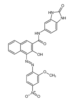 Изображение (4Z)-4-[(2-methoxy-4-nitrophenyl)hydrazinylidene]-3-oxo-N-(2-oxo-1,3-dihydrobenzimidazol-5-yl)naphthalene-2-carboxamide