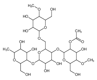 Picture of [2-[2-[[3,4-dihydroxy-6-(hydroxymethyl)-5-methoxyoxan-2-yl]oxymethyl]-6-[4,5-dihydroxy-2-(hydroxymethyl)-6-methyloxan-3-yl]oxy-4,5-dihydroxyoxan-3-yl]oxy-4-hydroxy-6-(hydroxymethyl)-5-methoxyoxan-3-yl] acetate