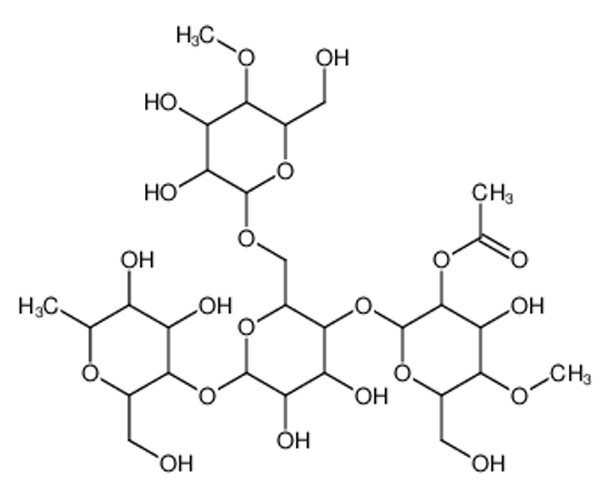 Picture of [2-[2-[[3,4-dihydroxy-6-(hydroxymethyl)-5-methoxyoxan-2-yl]oxymethyl]-6-[4,5-dihydroxy-2-(hydroxymethyl)-6-methyloxan-3-yl]oxy-4,5-dihydroxyoxan-3-yl]oxy-4-hydroxy-6-(hydroxymethyl)-5-methoxyoxan-3-yl] acetate