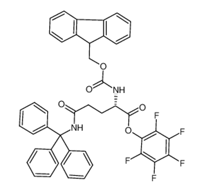 Изображение (2,3,4,5,6-pentafluorophenyl) 2-(9H-fluoren-9-ylmethoxycarbonylamino)-5-oxo-5-(tritylamino)pentanoate