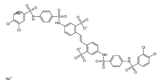 Picture of disodium,5-[[4-[(3,4-dichlorophenyl)sulfonylamino]phenyl]sulfonylamino]-2-[(E)-2-[4-[[4-[(3,4-dichlorophenyl)sulfonylamino]phenyl]sulfonylamino]-2-sulfonatophenyl]ethenyl]benzenesulfonate