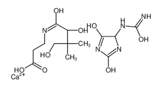 Picture of calcium,3-[[(2R)-2,4-dihydroxy-3,3-dimethylbutanoyl]amino]propanoic acid,(2,5-dioxoimidazolidin-4-yl)urea