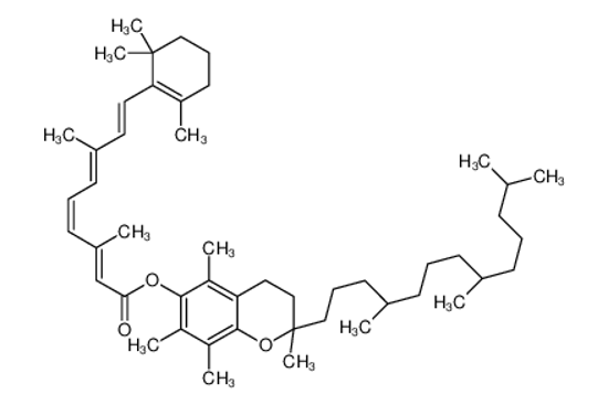 Picture of [(2R)-2,5,7,8-tetramethyl-2-[(4R,8R)-4,8,12-trimethyltridecyl]-3,4-dihydrochromen-6-yl] (2Z,4E,6Z,8E)-3,7-dimethyl-9-(2,6,6-trimethylcyclohexen-1-yl)nona-2,4,6,8-tetraenoate