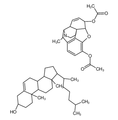 Изображение (5α,6α)-17-Methyl-7,8-didehydro-4,5-epoxymorphinan-3,6-diyl diace tate - (3β)-cholest-5-en-3-ol (1:1)