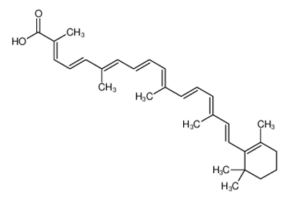 Изображение (2E,4E,6Z,8E,10E,12E,14E,16E)-2,6,11,15-tetramethyl-17-(2,6,6-trimethylcyclohexen-1-yl)heptadeca-2,4,6,8,10,12,14,16-octaenoic acid