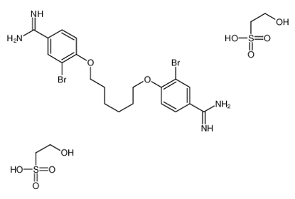 Picture of 3-bromo-4-[6-(2-bromo-4-carbamimidoylphenoxy)hexoxy]benzenecarboximidamide,2-hydroxyethanesulfonic acid