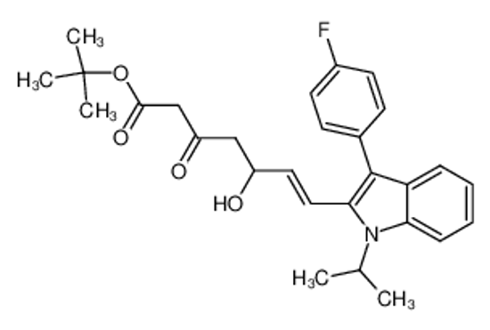 Picture of tert-Butyl (E)-7-[3-(4-fluorophenyl)-1-(1-methylethyl)-1H-indol-2-yl]-5-hydroxy-3-oxo-6-heptenoate