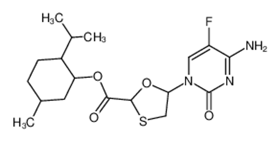 Picture of (5-methyl-2-propan-2-ylcyclohexyl) 5-(4-amino-5-fluoro-2-oxopyrimidin-1-yl)-1,3-oxathiolane-2-carboxylate