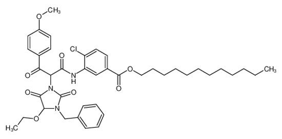 Imagem de dodecyl 3-[[2-(3-benzyl-4-ethoxy-2,5-dioxoimidazolidin-1-yl)-3-(4-methoxyphenyl)-3-oxopropanoyl]amino]-4-chlorobenzoate