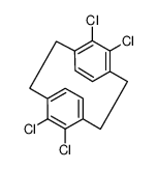 Picture of tetrachlorotricyclo[8.2.2.24,7]hexadeca-1(12),4,6,10,13,15-hexaene, mixed isomers