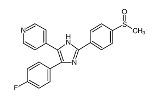 Picture of 4-[4-(4-fluorophenyl)-2-(4-methylsulfinylphenyl)-1H-imidazol-5-yl]pyridine