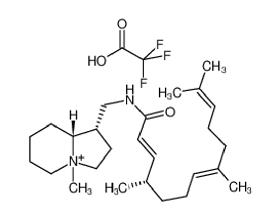 Picture of (2E,4S,7E)-N-[[(1S,4S,8aR)-4-methyl-1,2,3,5,6,7,8,8a-octahydroindolizin-4-ium-1-yl]methyl]-4,8,12-trimethyltrideca-2,7,11-trienamide