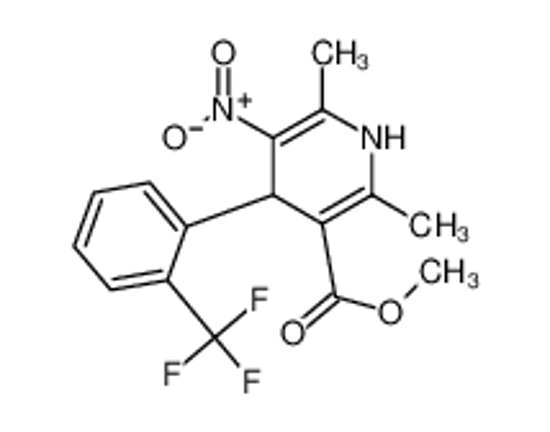 Picture of (+)-(S)-1,4-dihydro-2,6-dimethyl-3-nitro-4-(2-trifluoromethylphenyl)pyridine-5-carboxylic acid