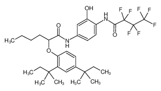 Picture of 2-[2,4-bis(2-methylbutan-2-yl)phenoxy]-N-[4-(2,2,3,3,4,4,4-heptafluorobutanoylamino)-3-hydroxyphenyl]hexanamide