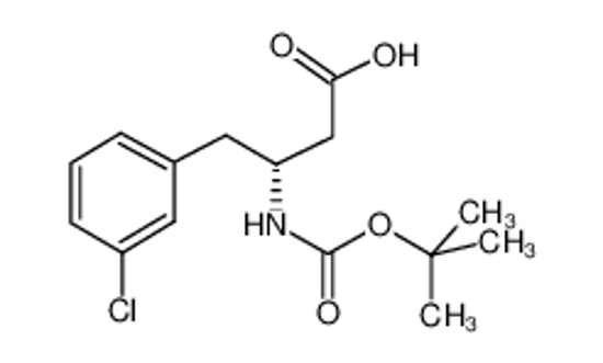 Picture of (3R)-4-(3-chlorophenyl)-3-[(2-methylpropan-2-yl)oxycarbonylamino]butanoic acid
